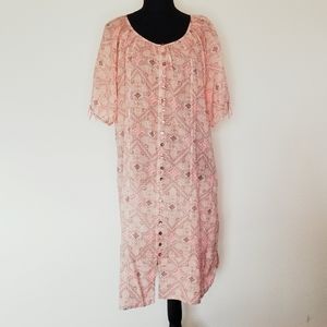 Odd Molly button front short sleeve scoop neck shirt dress